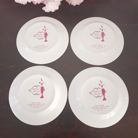 4pc CIB Goddess of Chocolate Dessert Plate Set in Box - Picture 10 of 10